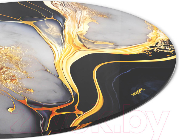 Изображение товара Столешница для стола Sheffilton SHT-TT32 60 стекло/МДФ (черный алмаз)