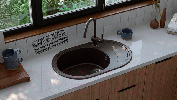 Изображение товара Мойка кухонная Ulgran U-610 (344 ультра-черный)