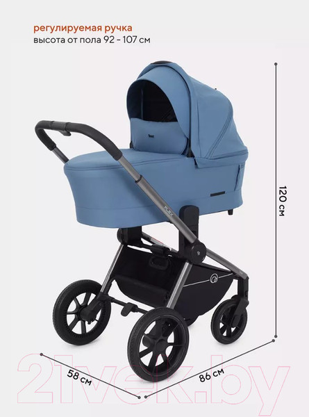 Изображение товара Детская универсальная коляска Rant Flex Pro 3 в 1 2023 / RA075 (Blue)