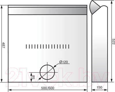 Изображение товара Вытяжка плоская Elikor Davoline 60П-290-П3Л (белый)