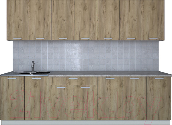 Изображение товара Кухонный гарнитур Интерлиния Мила Лайт 2.8 (дуб золотой/опал светлый)