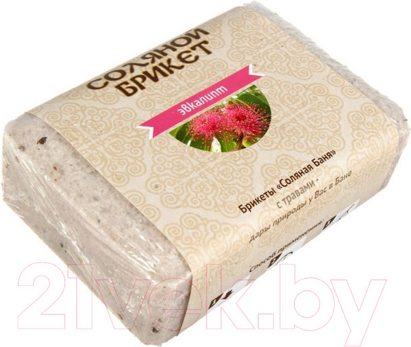 Изображение товара Соляной брикет для бани Соляная баня С листьями эвкалипта