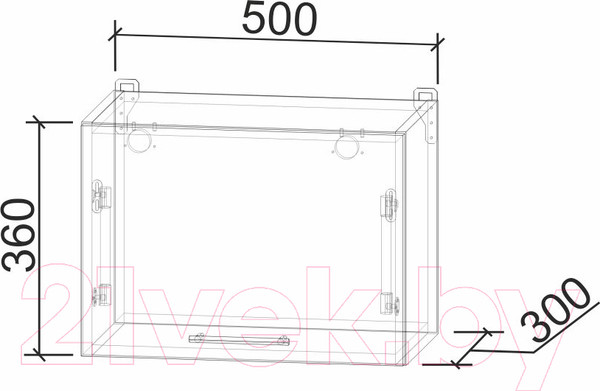 Изображение товара Шкаф под вытяжку Интерлиния Мила Лайт ВШГ50-360 (вудлайн кремовый)
