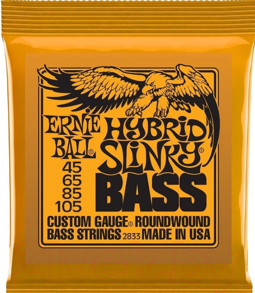 Изображение товара Струны для бас-гитары Ernie Ball 2833 Hybrid Slinky Bass 45-105