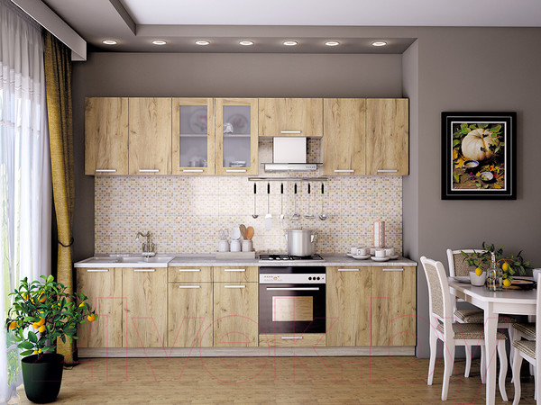 Изображение товара Шкаф под вытяжку Интерлиния Мила Лайт ВШГ60-360 (дуб золотой)