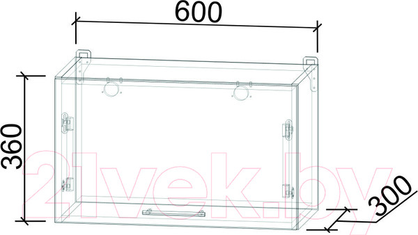 Изображение товара Шкаф под вытяжку Интерлиния Мила Лайт ВШГ60-360 (вудлайн кремовый)