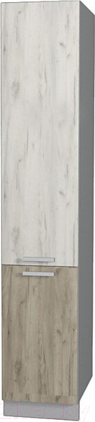 Изображение товара Шкаф-пенал кухонный Интерлиния Мила Лайт НШП-№2-2145 (дуб белый/дуб серый)