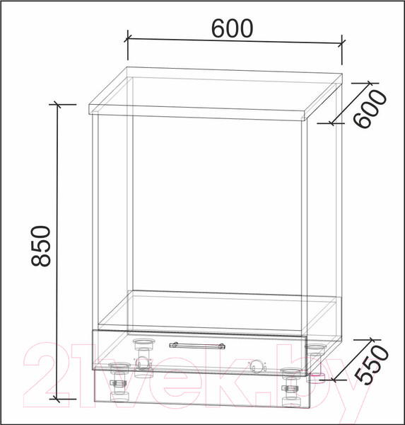 Изображение товара Шкаф под духовку Interline Мила Лайт НШ60д (дуб золотой)
