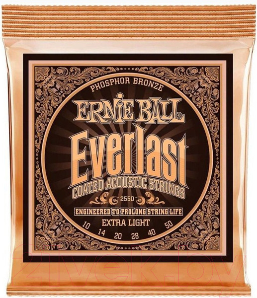 Изображение товара Струны для акустической гитары Ernie Ball 2550 Everlast Phosphor Extra Light Acoustic