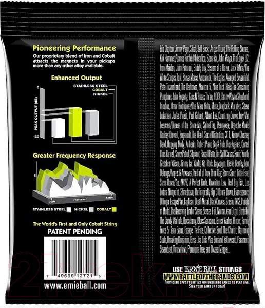 Изображение товара Струны для электрогитары Ernie Ball 2721 Cobalt REG Slinky 10-46