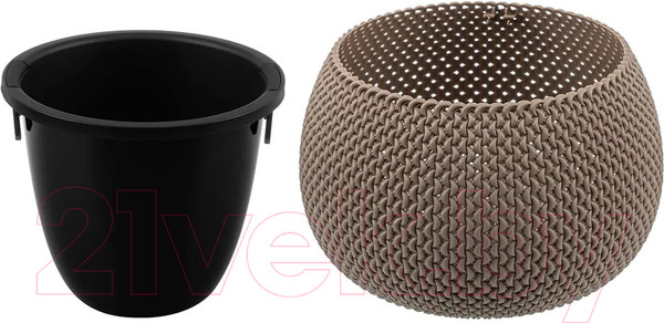 Изображение товара Кашпо El Casa Сфера / 640444 (серо-коричневый)