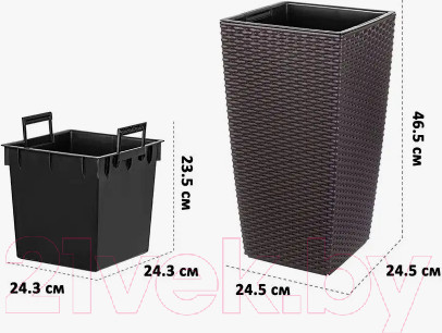 Изображение товара Кашпо El Casa Камелия / 640380 (ротанг/венге)