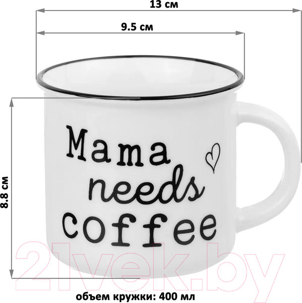 Изображение товара Набор кружек Elan Gallery Papa Needs Relax & Mama Needs Coffee / 880171