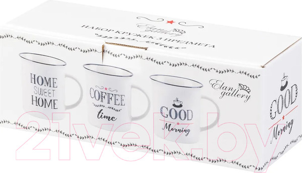 Изображение товара Набор кружек Elan Gallery Home Sweet Home + Coffee Time + Good Morning / 880049