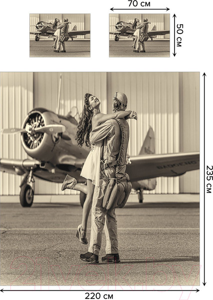 Изображение товара Набор текстиля для спальни Ambesonne Девушка летчика 220x235 / bcsl_39105