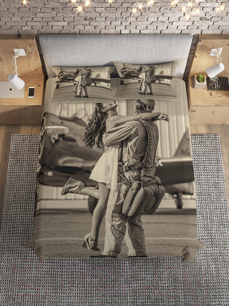 Изображение товара Набор текстиля для спальни Ambesonne Девушка летчика 220x235 / bcsl_39105