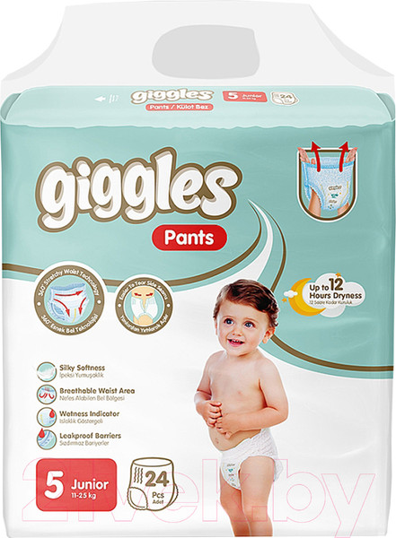 Изображение товара Подгузники-трусики детские Giggles Junior 5 Pants (24шт)