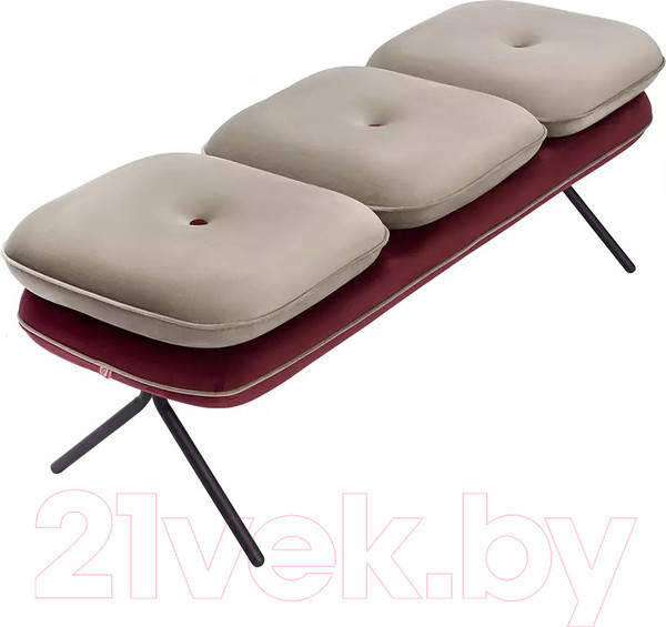 Изображение товара Банкетка Bergenson Bjorn Pea / BB0000155 (бежевый/бордовый)