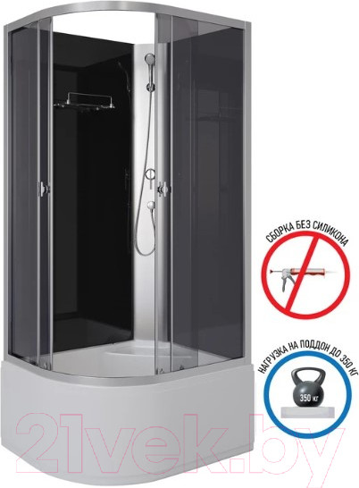 Изображение товара Душевая кабина Niagara Eco E90/80/40R/TN/BK 90x80x195