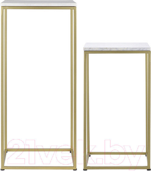 Изображение товара Комплект журнальных столиков Bergenson Bjorn Mayen Gold / BB0000395 (белый/золото)