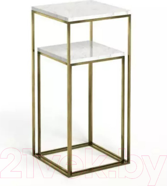 Изображение товара Комплект журнальных столиков Bergenson Bjorn Mayen Gold / BB0000395 (белый/золото)