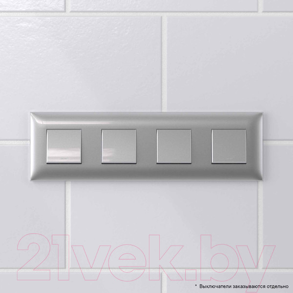 Изображение товара Рамка для выключателей и розеток DKC Avanti 4404908 (закаленная сталь)