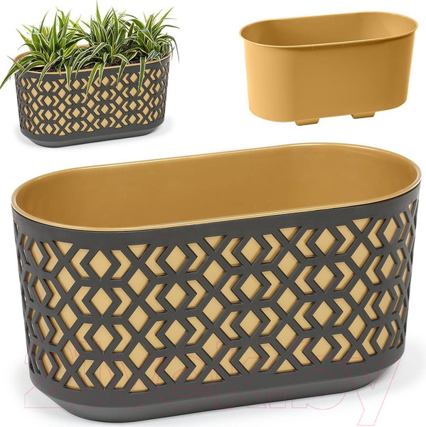 Изображение товара Кашпо Lamela Aztek LA794-49 (черный/золото)