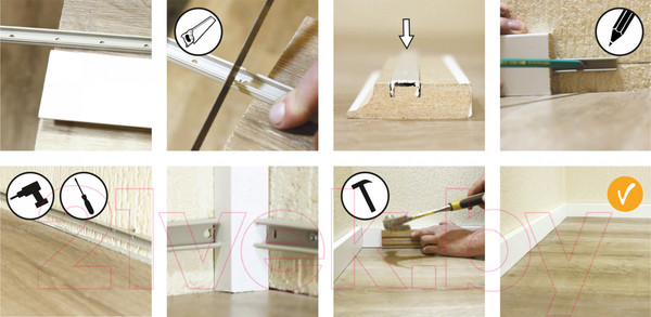 Изображение товара Плинтус Smartprofile МДФ Paint 80A (2.4м, белый)