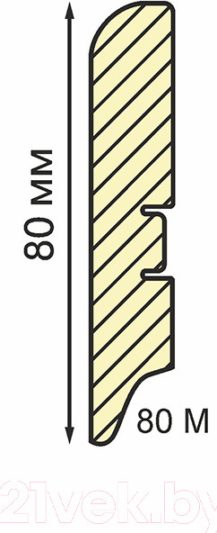 Изображение товара Плинтус Smartprofile МДФ Paint 80М (2.4м, белый)