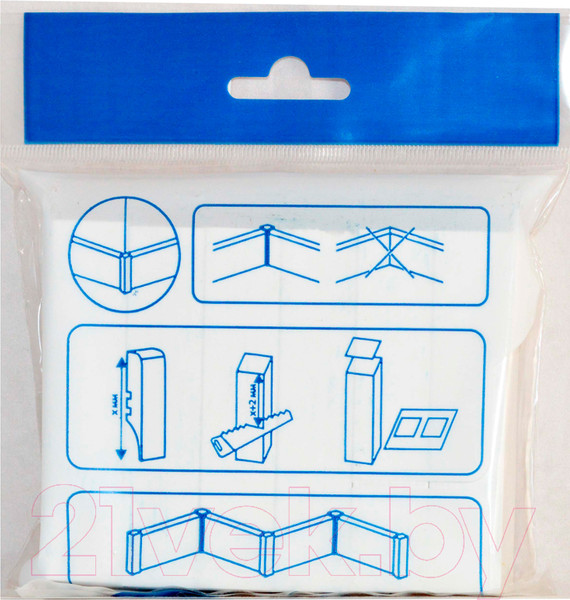 Изображение товара Соединитель для плинтуса Smartprofile МДФ 18x18x122мм (6шт, белый)