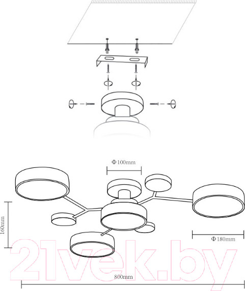 Изображение товара Потолочный светильник Velante 446-207-04
