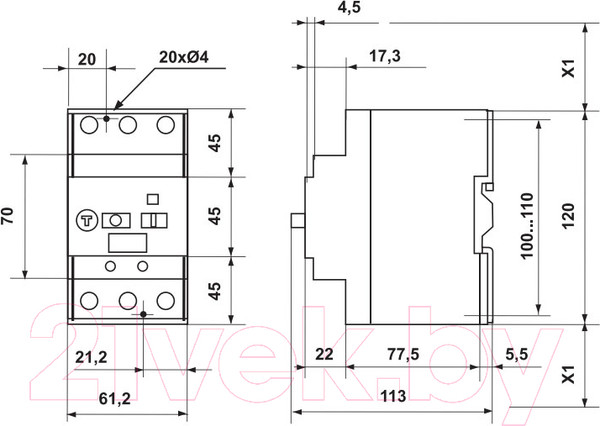 Изображение товара Автоматический выключатель пуска двигателя КС ПРК-80 16-25А / 92223