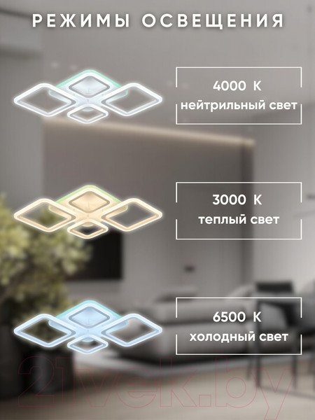 Изображение товара Люстра Aitin-Pro L26466/2+2 (белый RGB)