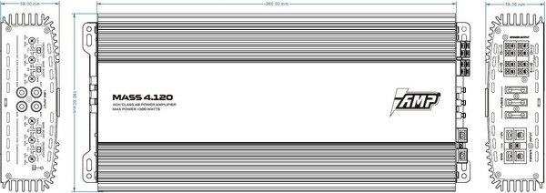 Изображение товара Автомобильный усилитель AMP Mass 4.120