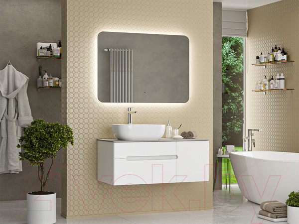 Изображение товара Тумба под умывальник Misty Роял 100 / П-Роя-01100-011П2Я (подвесная, белый)