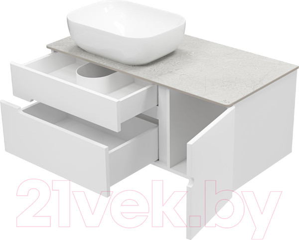 Изображение товара Тумба под умывальник Misty Роял 100 / П-Роя-01100-011П2Я (подвесная, белый)