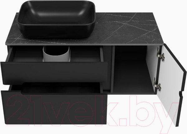 Изображение товара Тумба под умывальник Misty Роял 100 / П-Роя-01100-021П2Я (подвесная, черный)