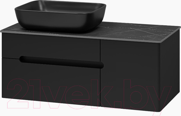 Изображение товара Тумба под умывальник Misty Роял 100 / П-Роя-01100-021П2Я (подвесная, черный)