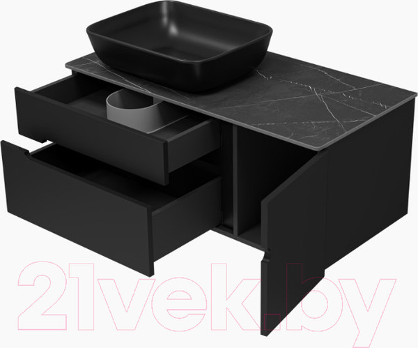 Изображение товара Тумба под умывальник Misty Роял 100 / П-Роя-01100-021П2Я (подвесная, черный)