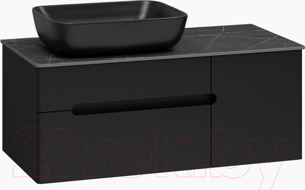 Изображение товара Тумба под умывальник Misty Роял 100 / П-Роя-01100-021П2Я (подвесная, черный)