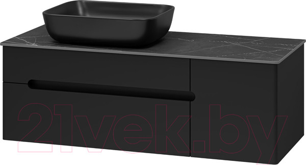 Изображение товара Тумба под умывальник Misty Роял 120 / П-Роя-01120-021П2Я (подвесная, черный)
