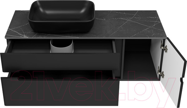 Изображение товара Тумба под умывальник Misty Роял 120 / П-Роя-01120-021П2Я (подвесная, черный)