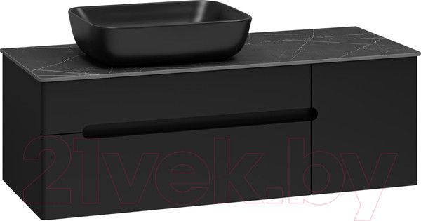 Изображение товара Тумба под умывальник Misty Роял 120 / П-Роя-01120-021П2Я (подвесная, черный)