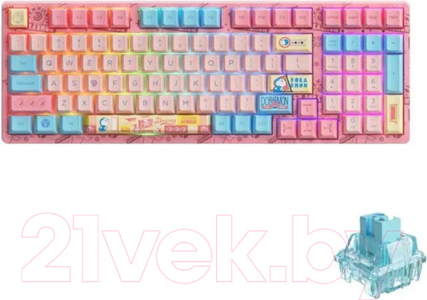 Изображение товара Клавиатура Akko 3098B Doraemon Macaron 3 Modes RGB Hot Swap Akko CS Jelly Blue (1746239)