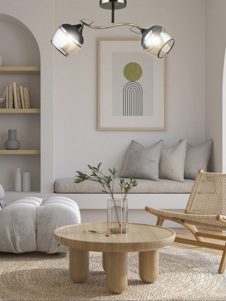 Изображение товара Потолочный светильник Aitin-Pro НПБ 02-2x60-101 / C1727/2 (бронза/черный)