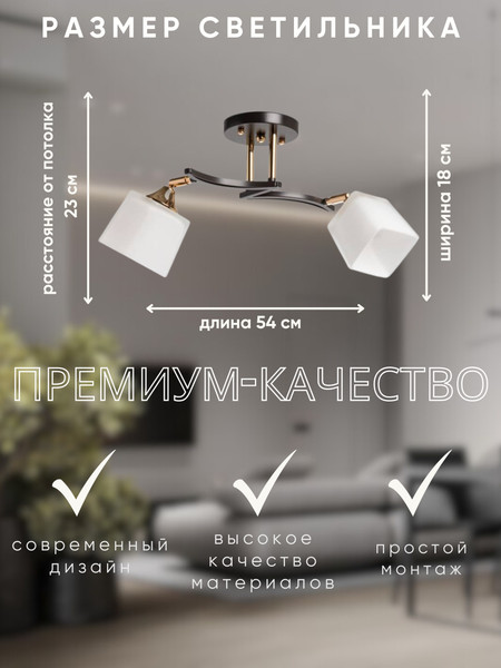 Изображение товара Потолочный светильник Aitin-Pro НПБ 02-2x60-101 / N5276/2 (кофе/золото)