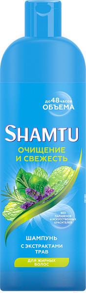 Изображение товара Шампунь для волос Shamtu Очищение и свежесть с экстрактами трав (500мл)