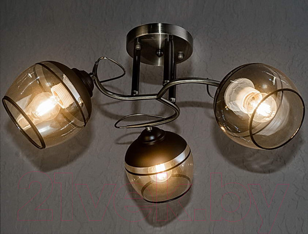 Изображение товара Потолочный светильник Aitin-Pro НПБ 02-3x60-101 / C1727/3 (бронза/черный)