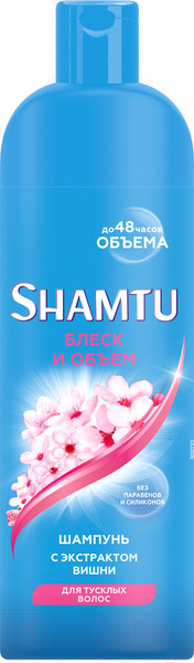 Изображение товара Шампунь для волос Shamtu Блеск и объем с экстрактом вишни (500мл)