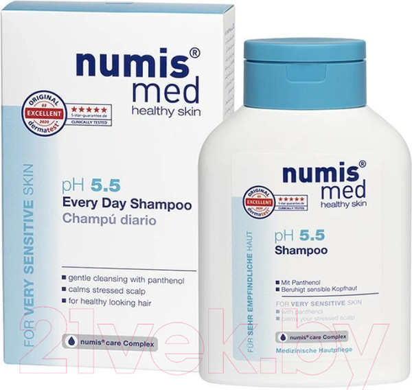 Изображение товара Шампунь для волос Numis Med Для чувствительной кожи головы с пантенолом / 40213040 (200мл)